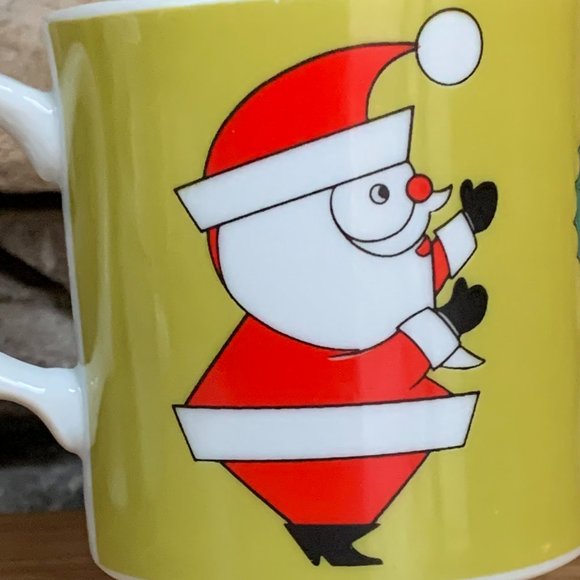 VTG Inarco MCM Santa Mugs Christmas Wreaths Mid Century Pedestal Lot 3 - Picture 4 of 10